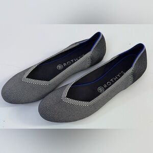 Rothy’s Birdseye Gray Checkered Knit round toe Flat casual‎ shoes Size 11
